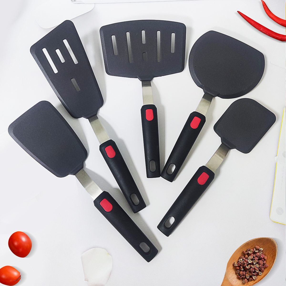 Okonomiyaki Spatula - Silicone cooking utensils, teppanyaki spatula, non-stick