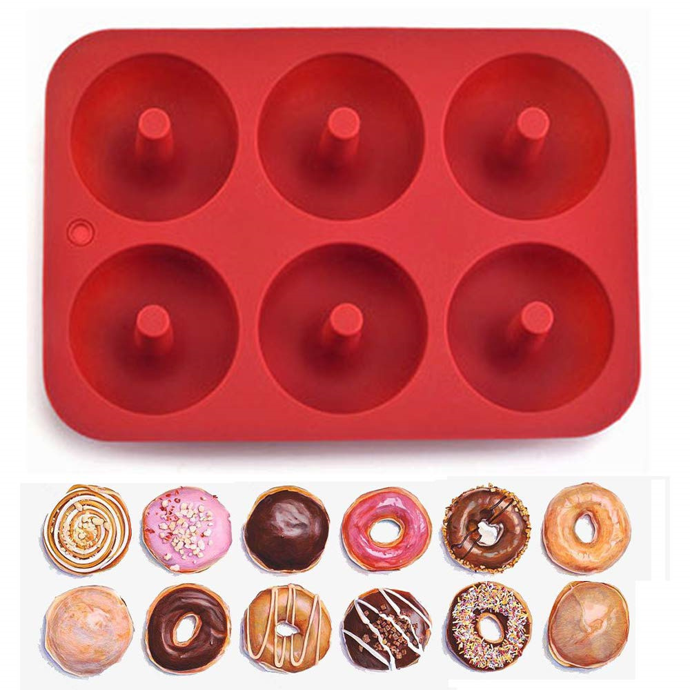Donut Mold Silicone - 6 Holes Silicone Donut Mold Bagel