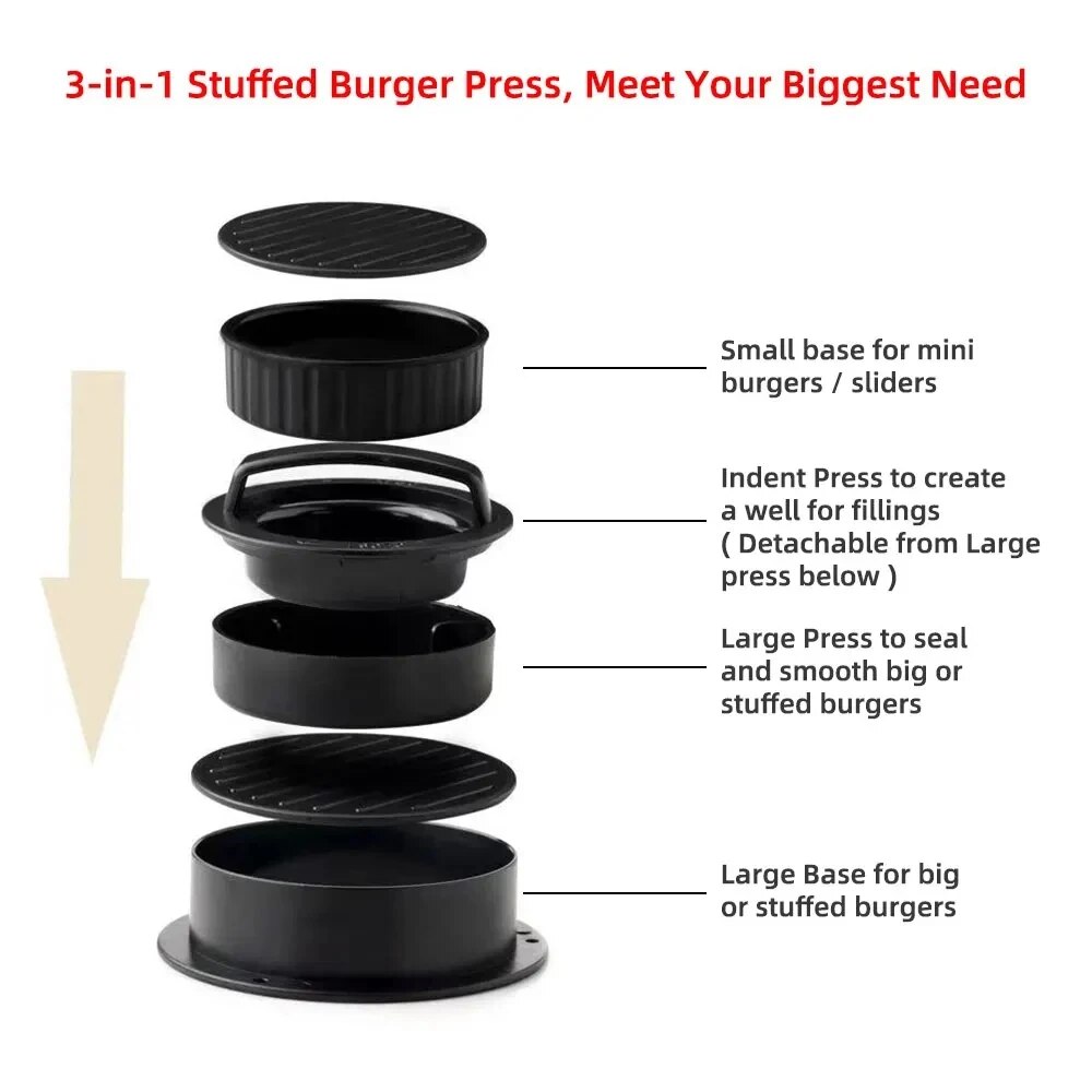 Round Hamburger Burger Press B - Hot Dog Press reseña y precio