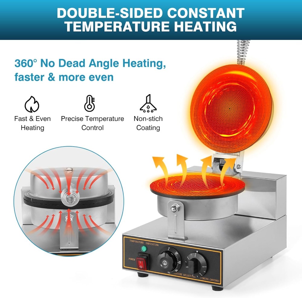 1200W Commercial Waffle Cone M - Waffle Cone Maker reseña y precio