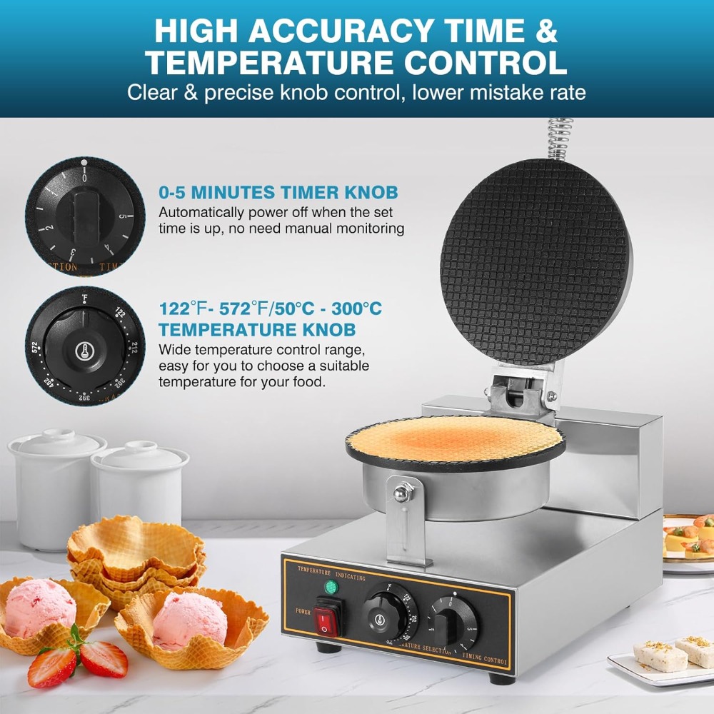 1200W Commercial Waffle Cone M - Waffle Cone Maker reseña y precio