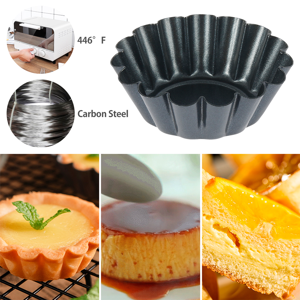12Pcs Pan Mold Tart Quiche Fla - Egg Waffle Pan reseña y precio