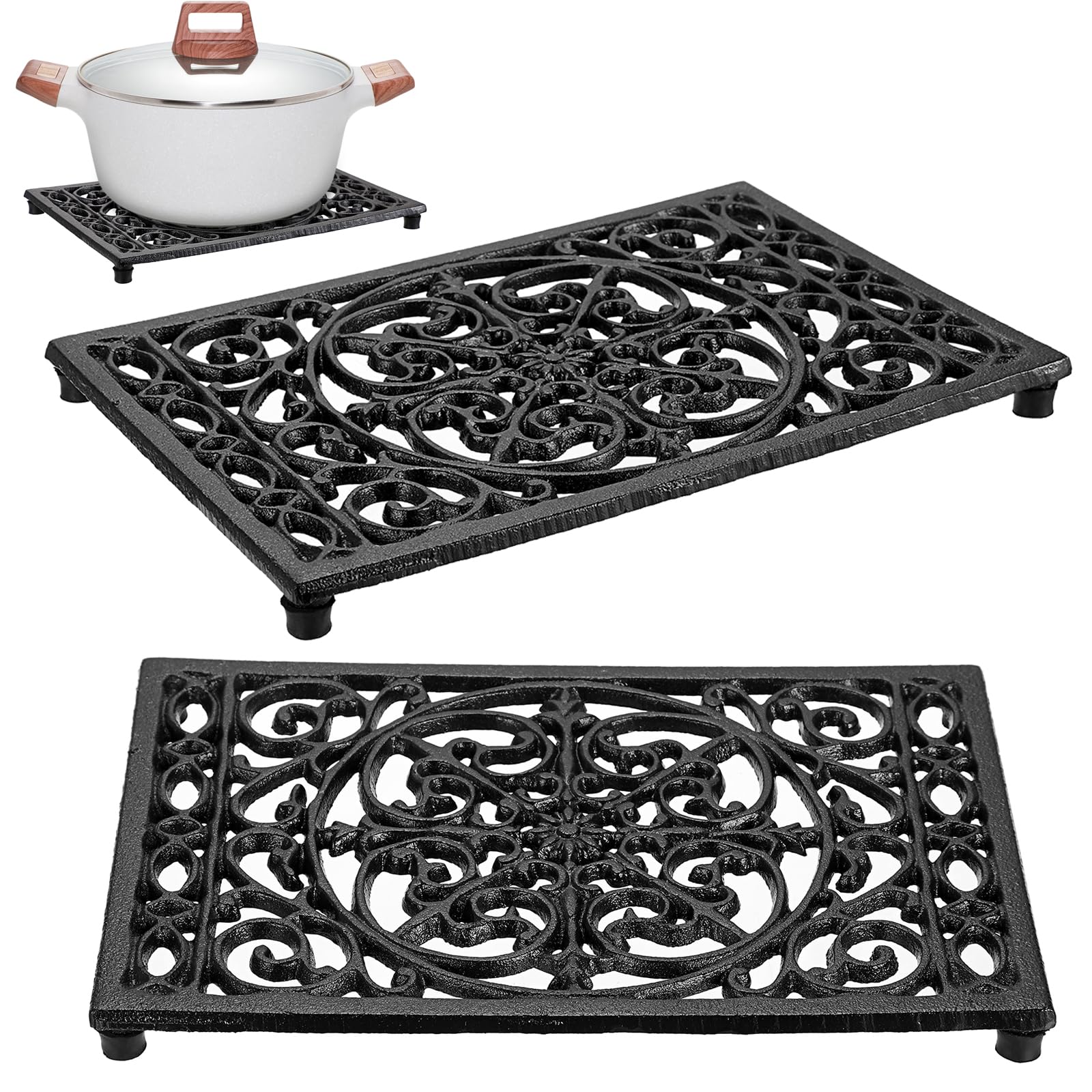 Rectangle Cast Iron Trivet Hea - Cast Iron Corn reseña y precio
