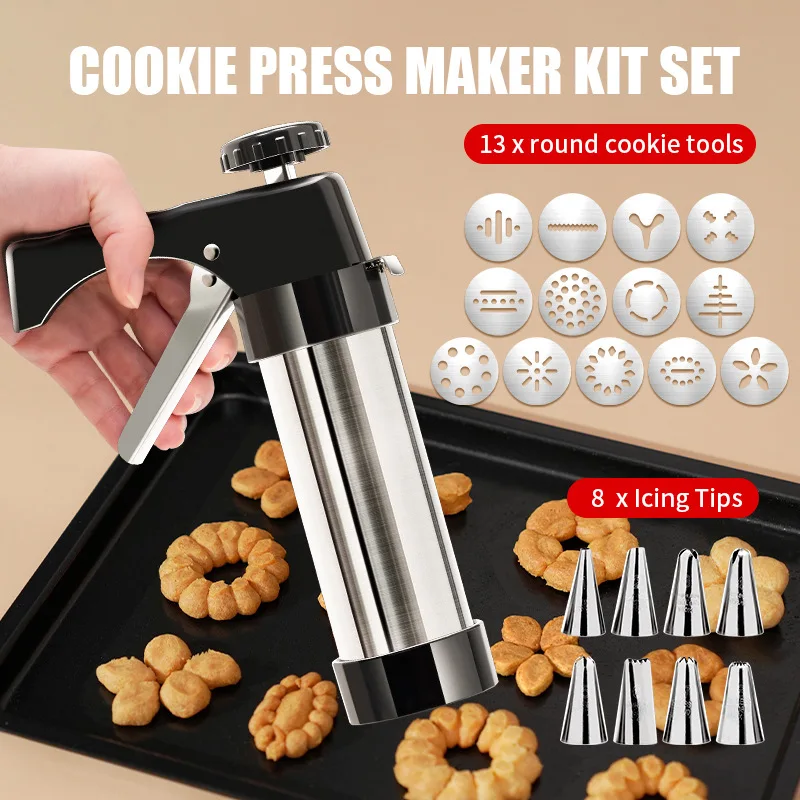 Cookie Press Gun Kit Stainless - Churros Maker Gun reseña y precio