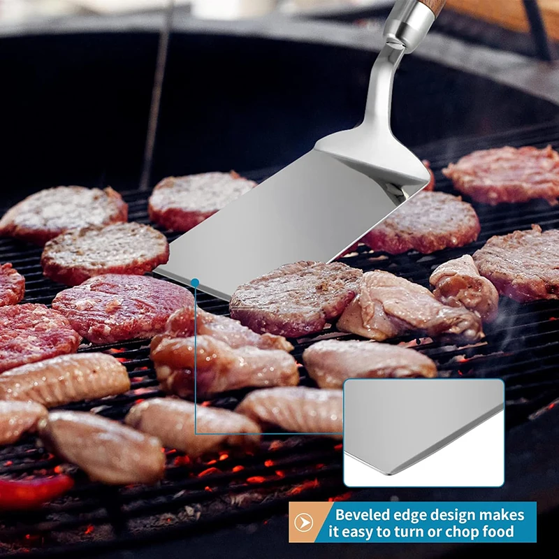 Stainless Steel Spatula with W - Okonomiyaki Spatula reseña y precio
