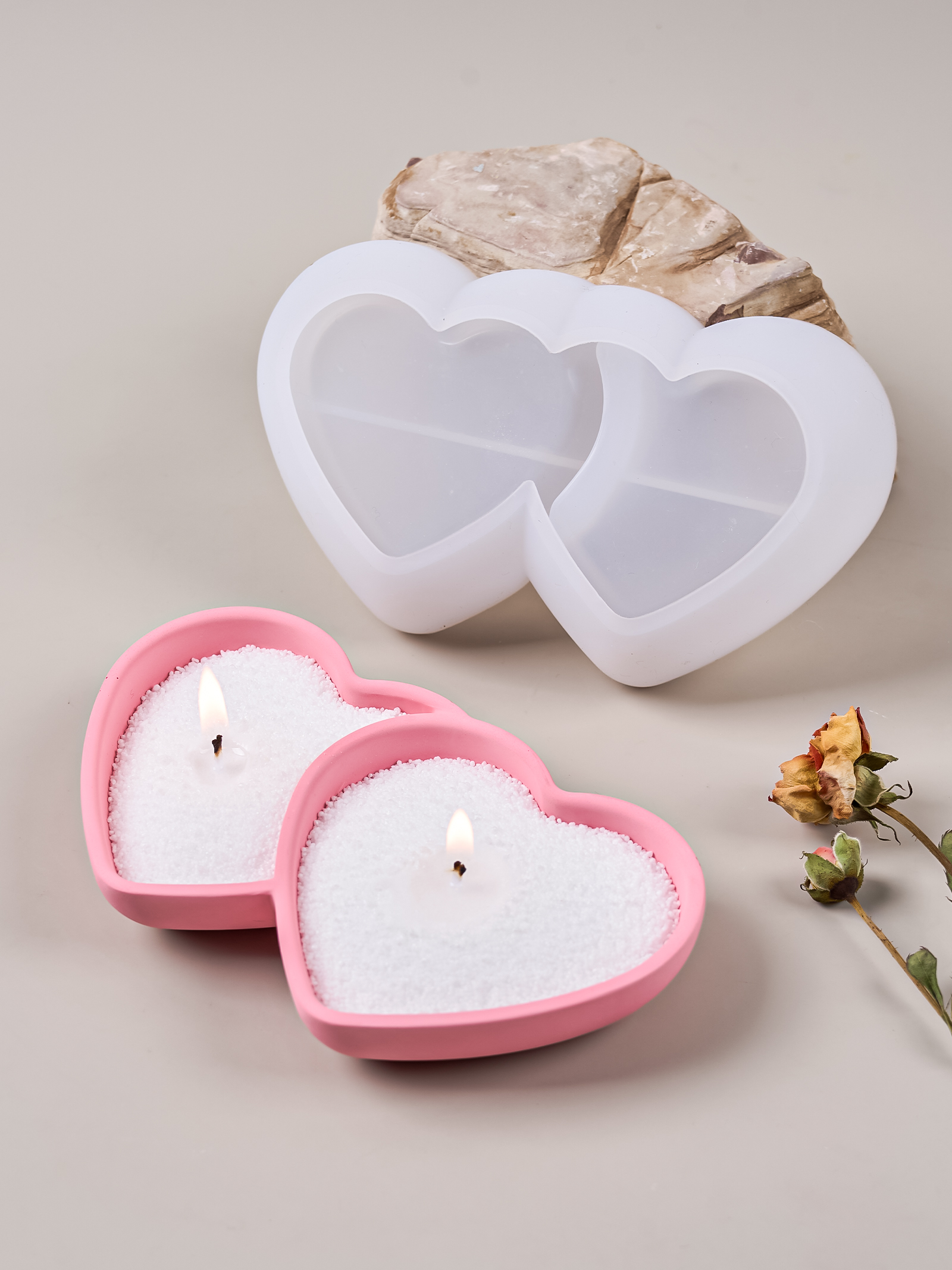 DIY Double Heart Candle Bowl S - Potsticker Mold reseña y precio