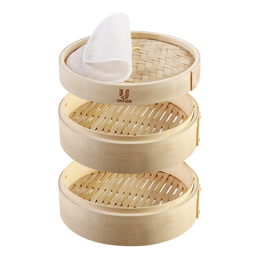 Bamboo Steamer Basket with Lid - Bao Steamer Bamboo reseña y precio