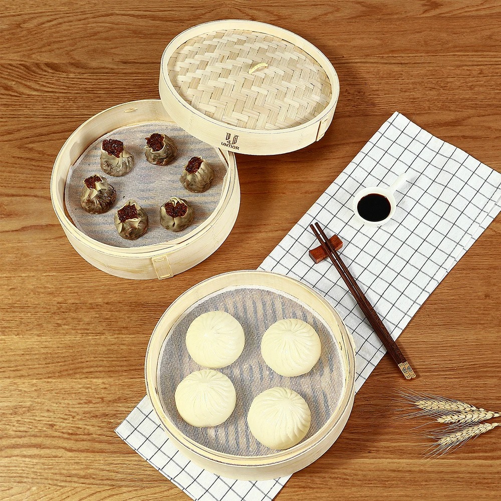 Bamboo Steamer Basket with Lid - Bao Steamer Bamboo reseña y precio