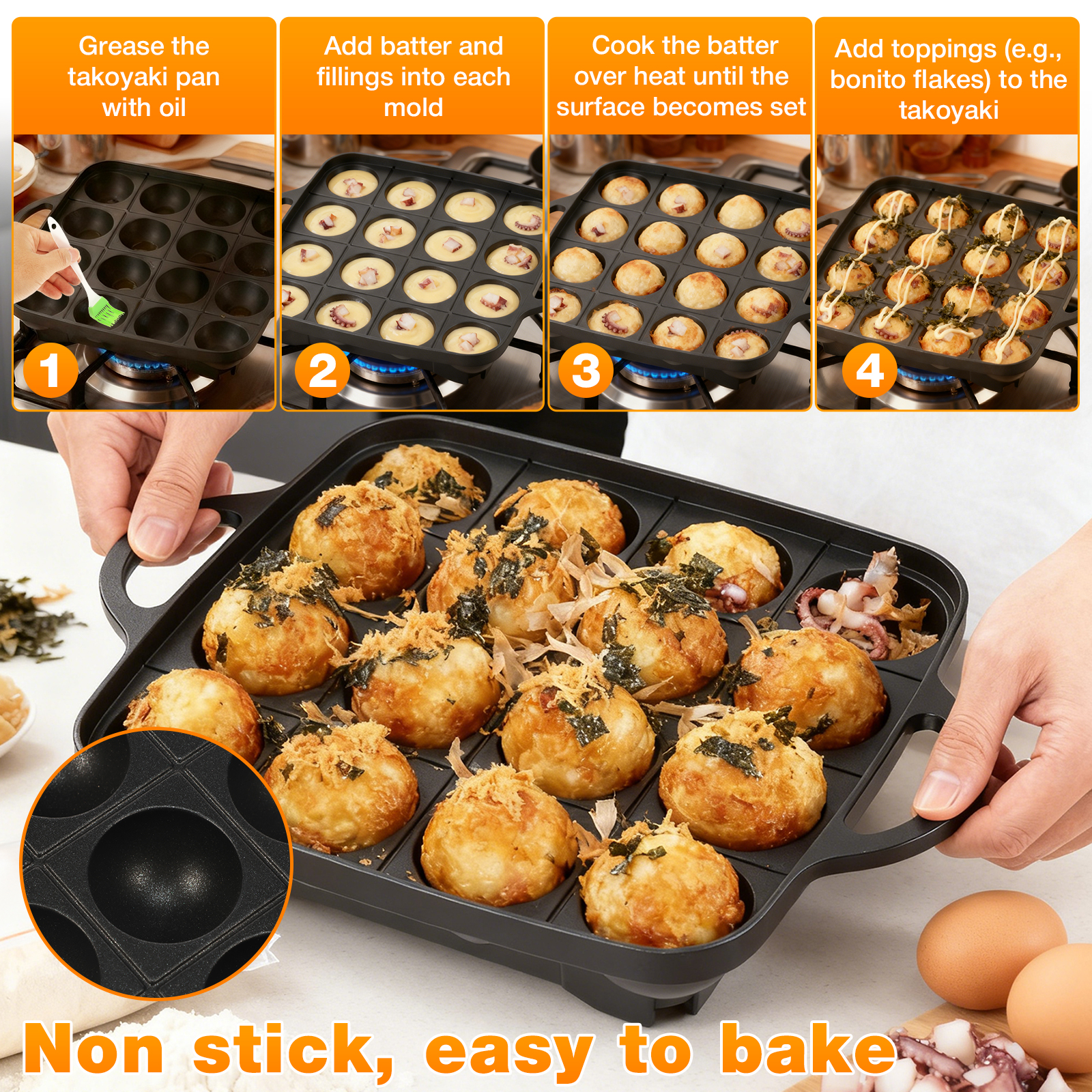 Takoyaki Pan 16 Hole Octopus B - Takoyaki Grill Plate reseña y precio