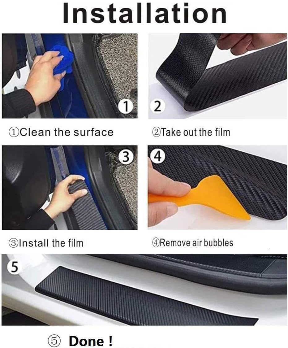 Car Door Sill Plate Guard Stic - Crepe Pan Carbon reseña y precio