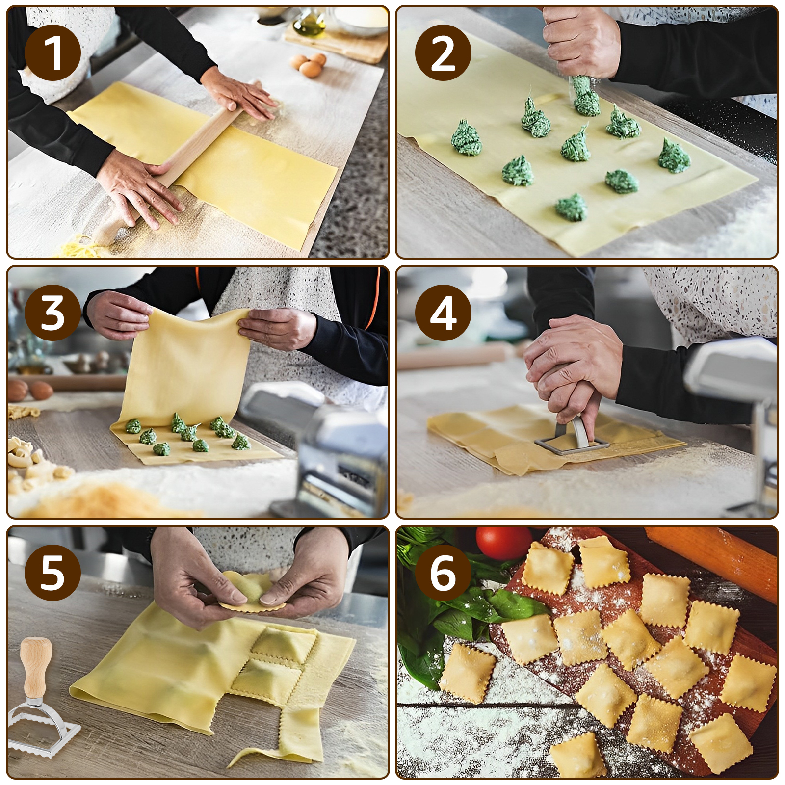 6Pcs Ravioli Maker Set Ravioli - Dumpling Press Set reseña y precio