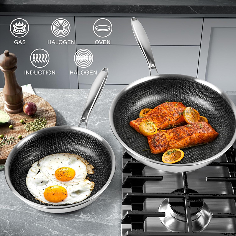 Stainless Steel Frying Pan wit - Egg Waffle Pan reseña y precio