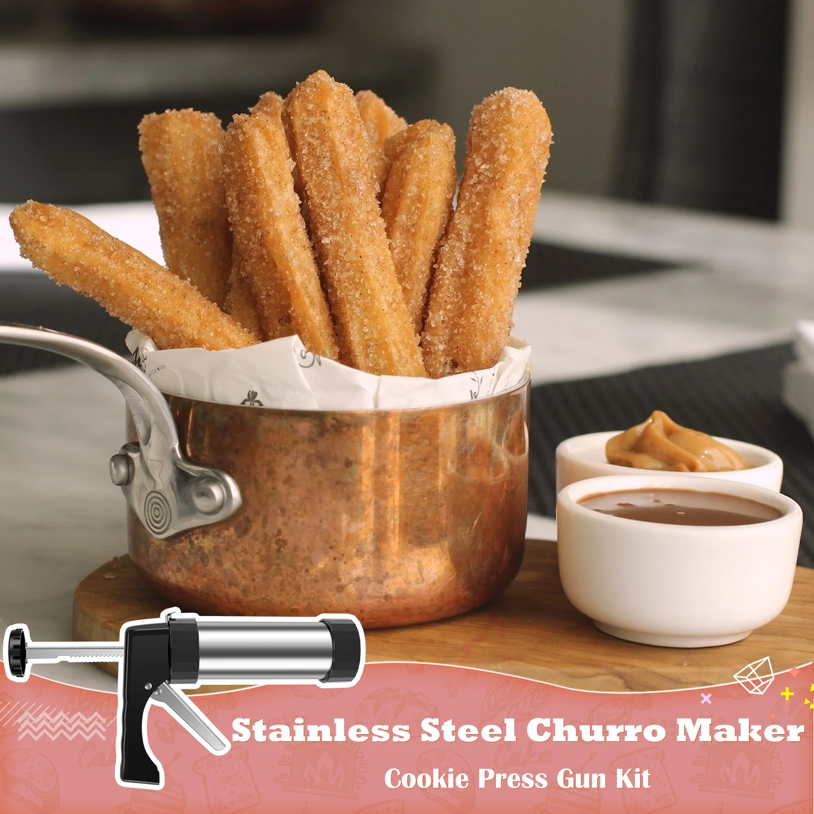 DIY Churro Maker Machine Cooki - Churros Maker Gun reseña y precio