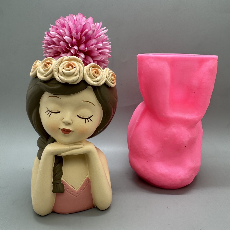 Cute girl flower pot silicone  - Potsticker Mold reseña y precio