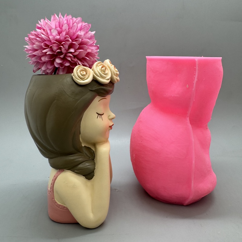 Cute girl flower pot silicone  - Potsticker Mold reseña y precio