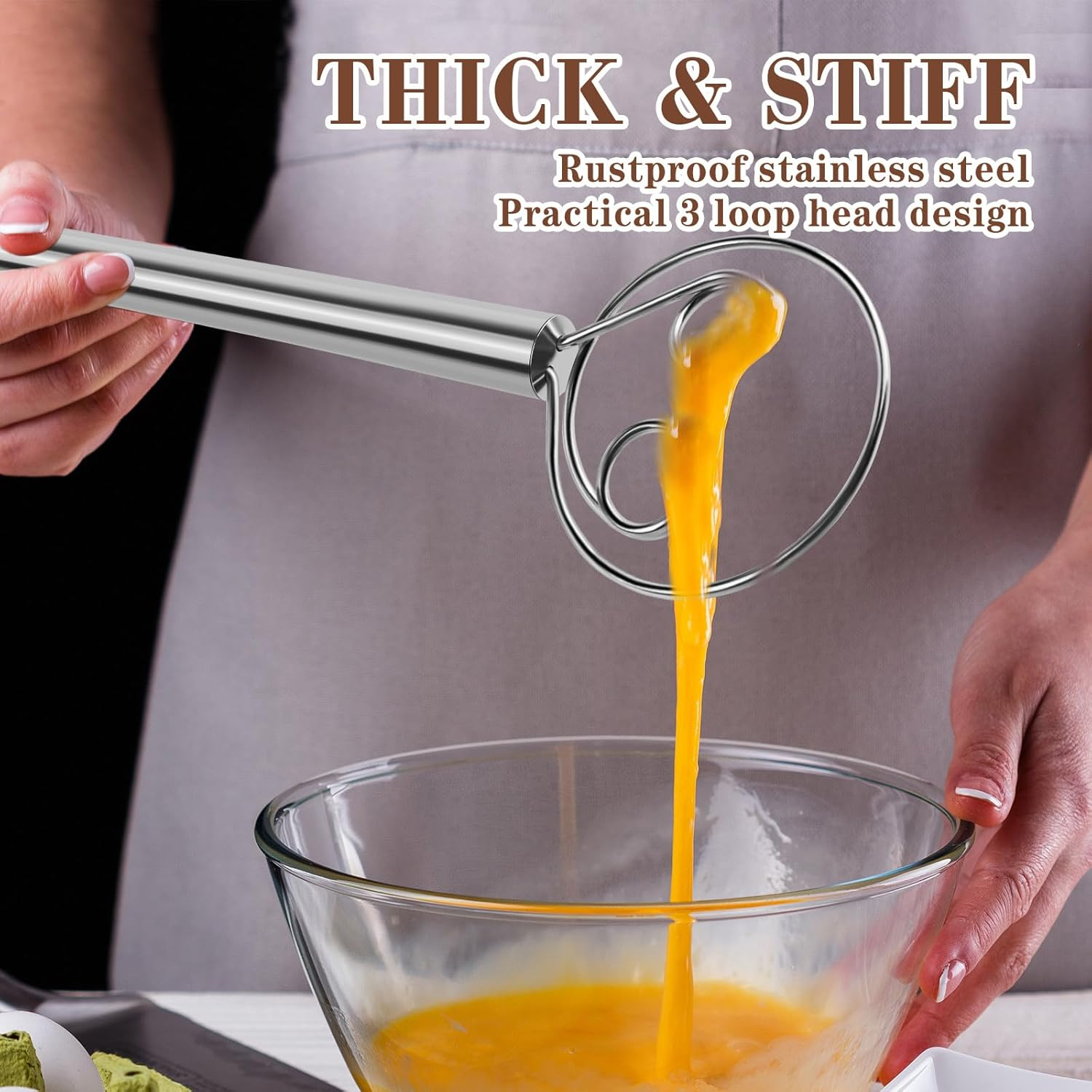 Danish Dough Whisk - Stainless - Danish Pancake Pan reseña y precio