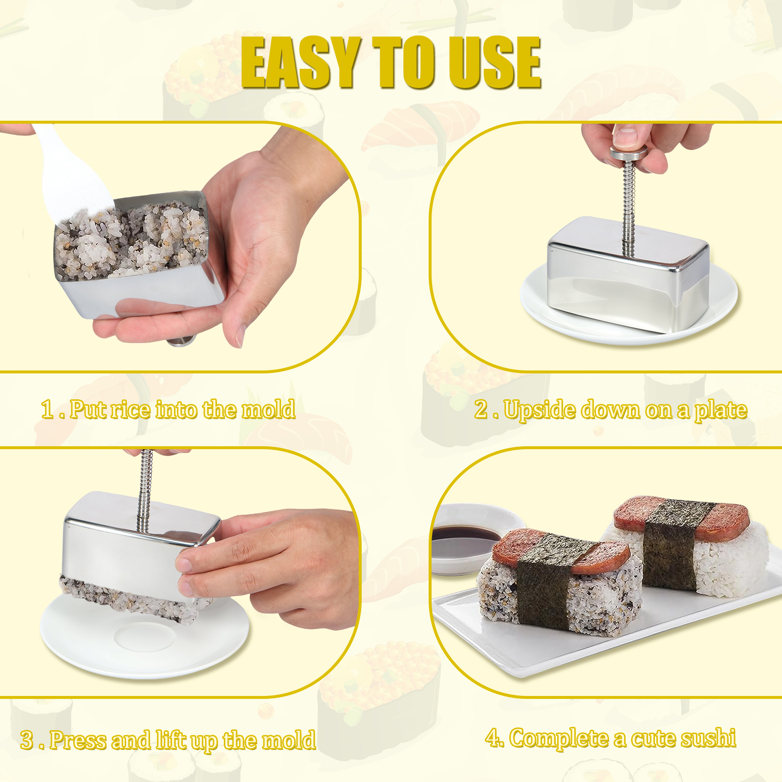 Onigiri Mold Non-stick Stainle - Spring Roll Wrapper reseña y precio