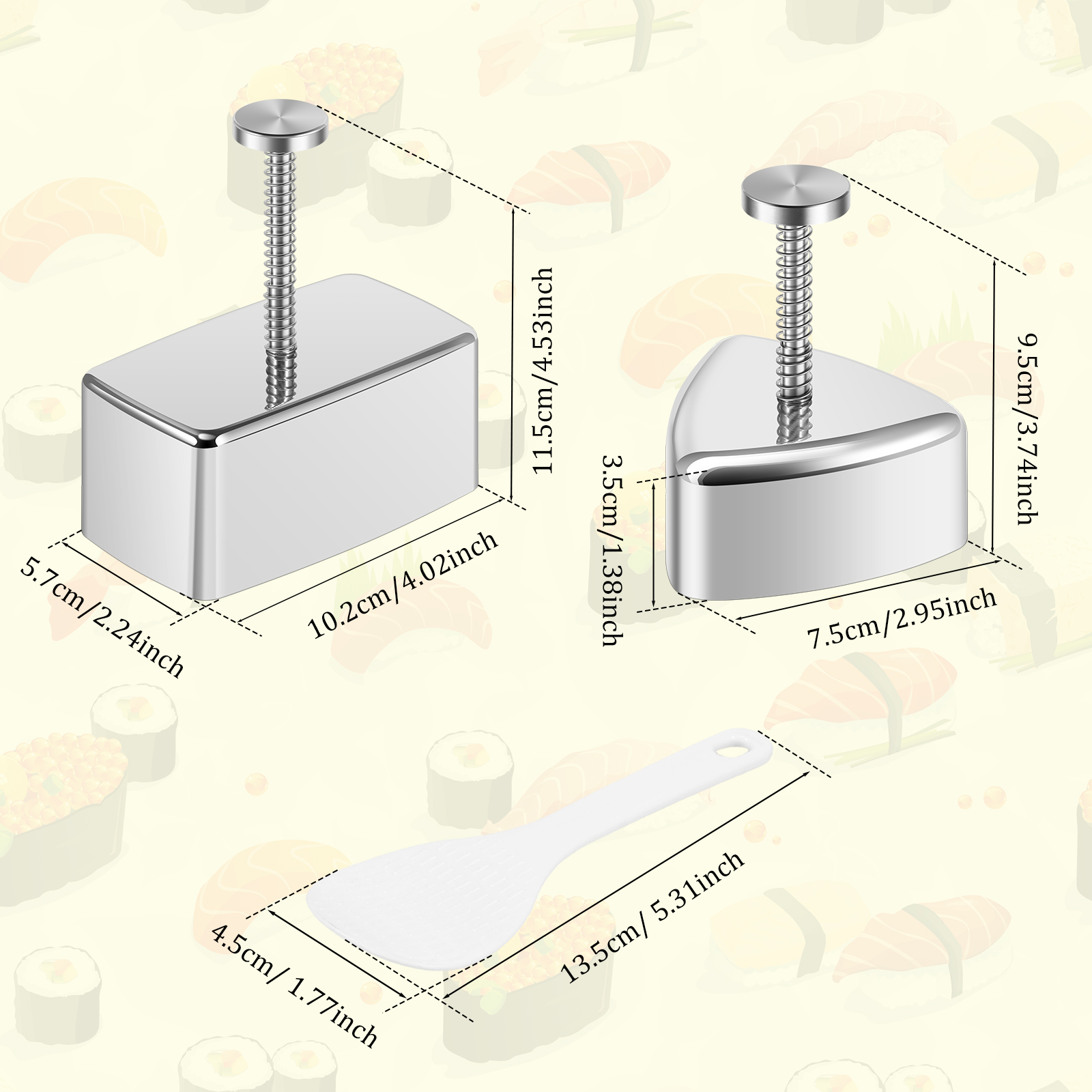 Onigiri Mold Non-stick Stainle - Spring Roll Wrapper reseña y precio