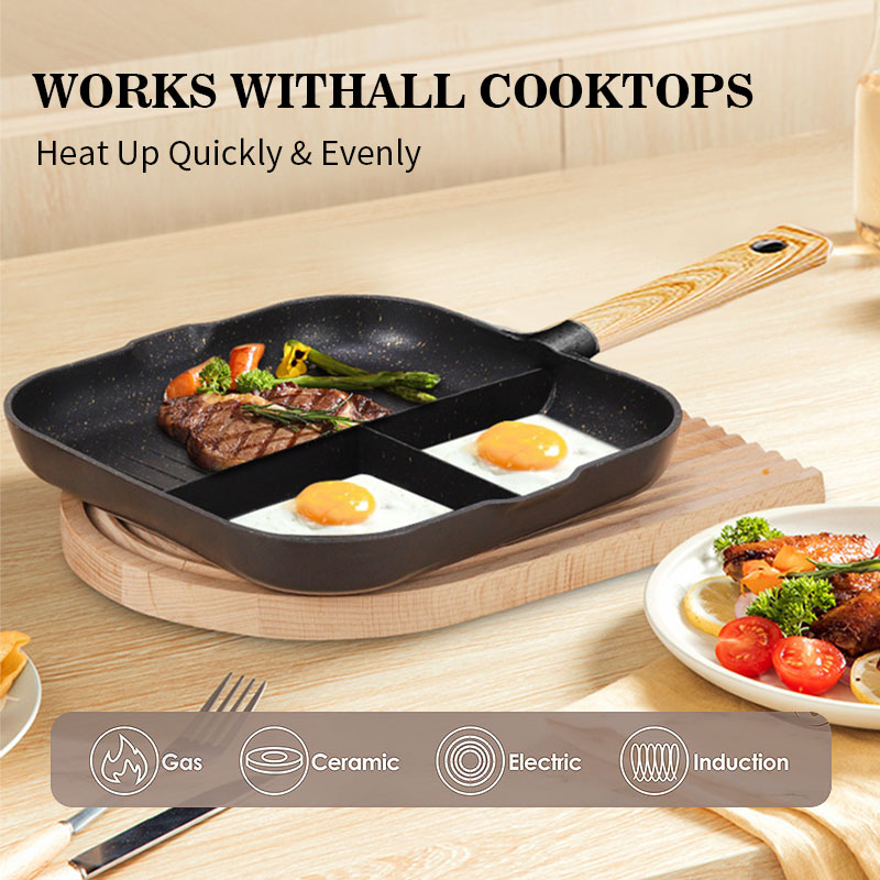 3 in 1 Frying Pan Aluminum All - Egg Waffle Pan reseña y precio