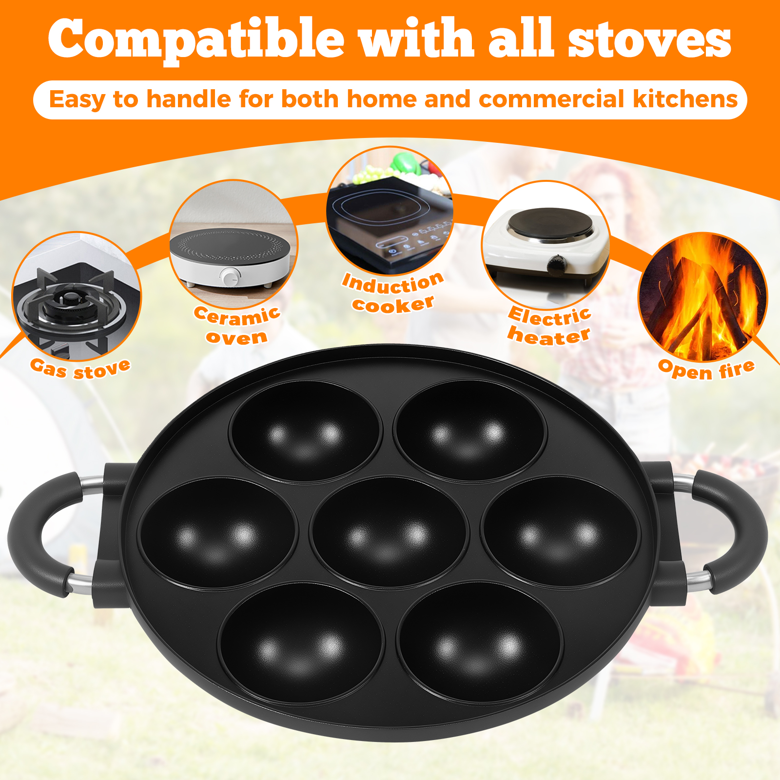 16/7 Holes Takoyaki Pan Alumin - Takoyaki Grill Plate reseña y precio