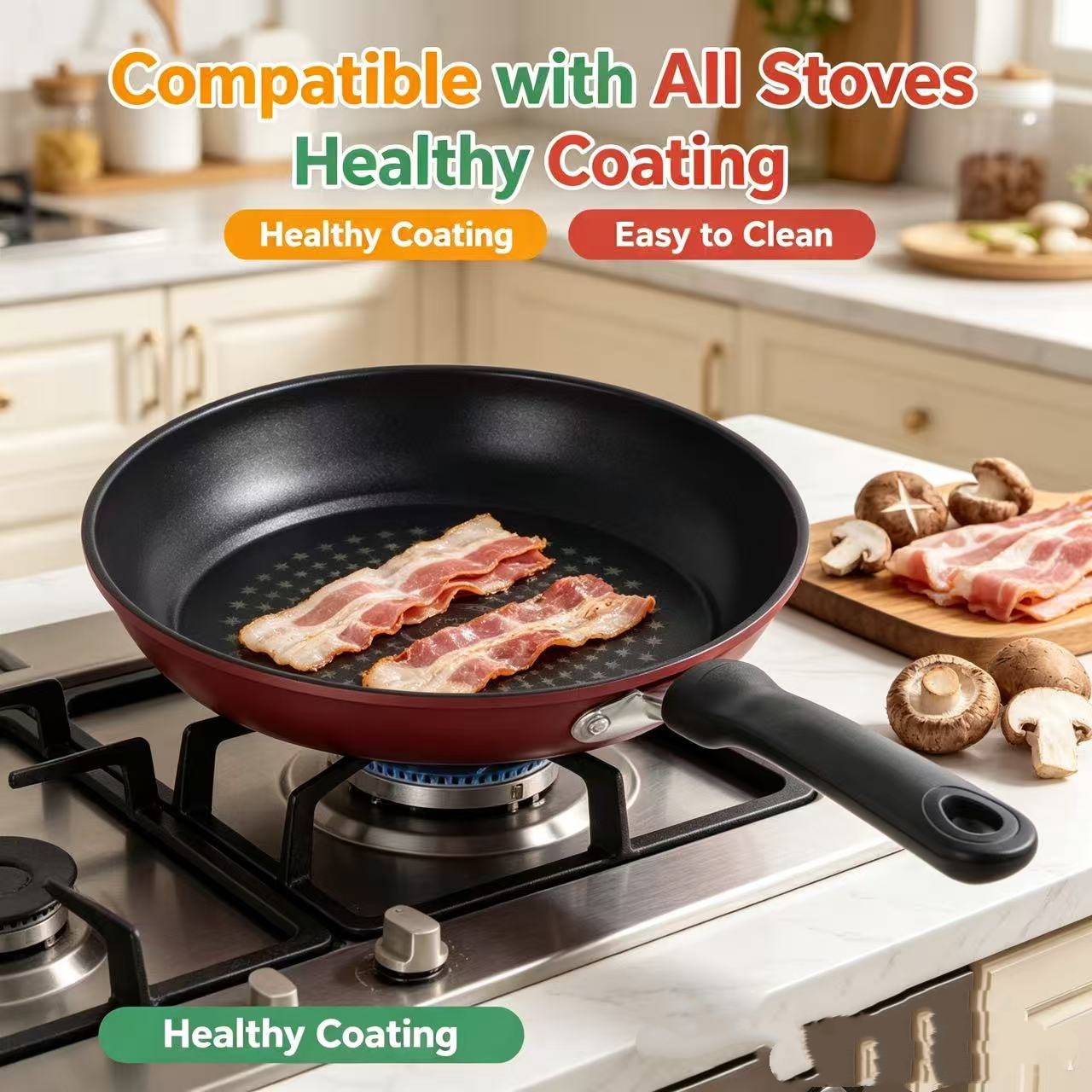 Premium Granite Non Stick Fryi - Egg Waffle Pan reseña y precio