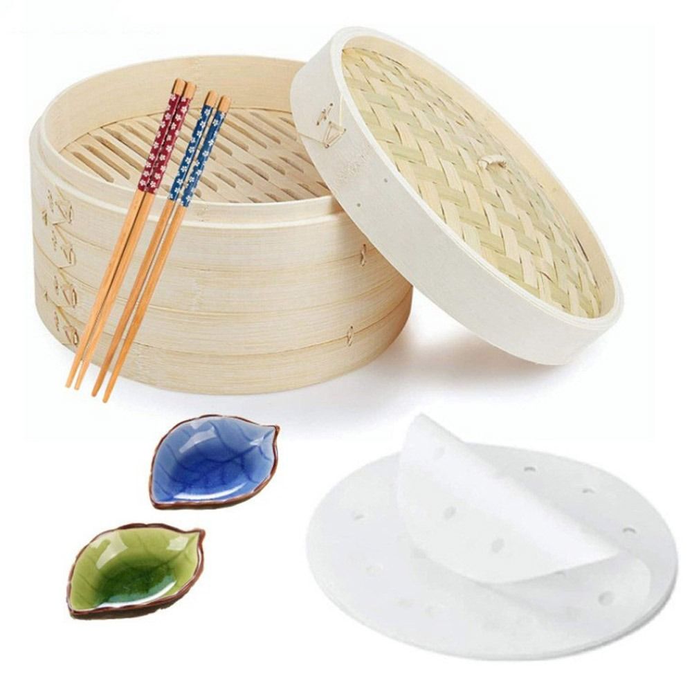 Bamboo Steamer Basket with Lid - Bao Steamer Bamboo reseña y precio