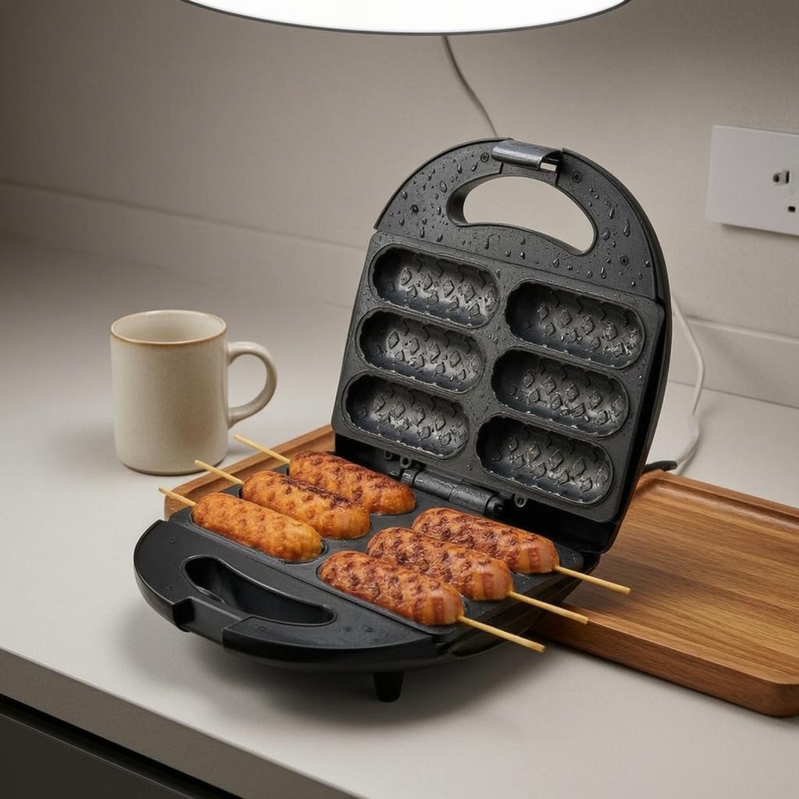 Corn Dog Maker Double-Sided He - Corn Dog Stick reseña y precio