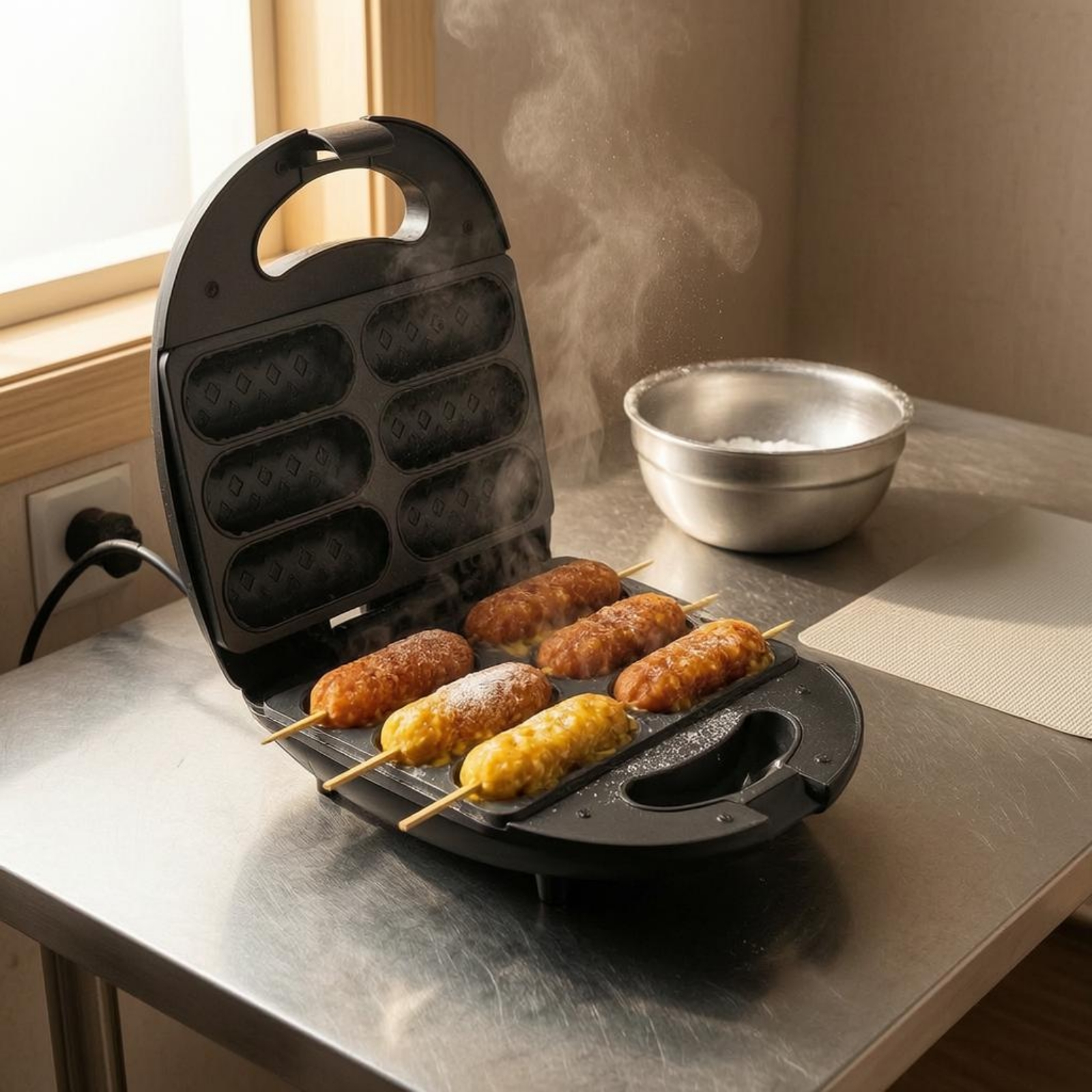 Corn Dog Maker Double-Sided He - Corn Dog Stick reseña y precio