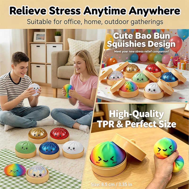 Bao Bun Squishy Toy with Bambo - Bao Steamer Bamboo reseña y precio