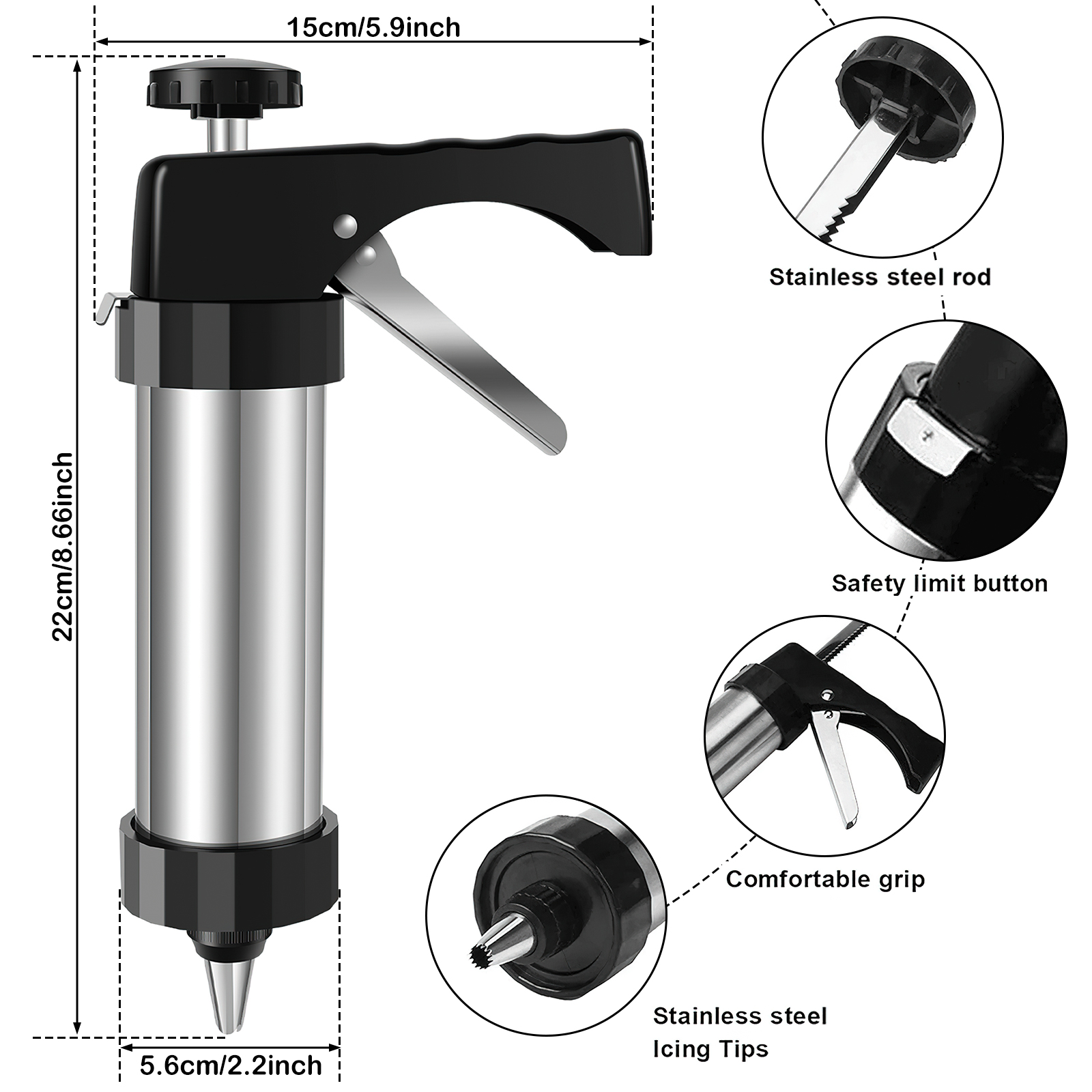 Cookie Maker Machine Stainless - Churros Maker Gun reseña y precio