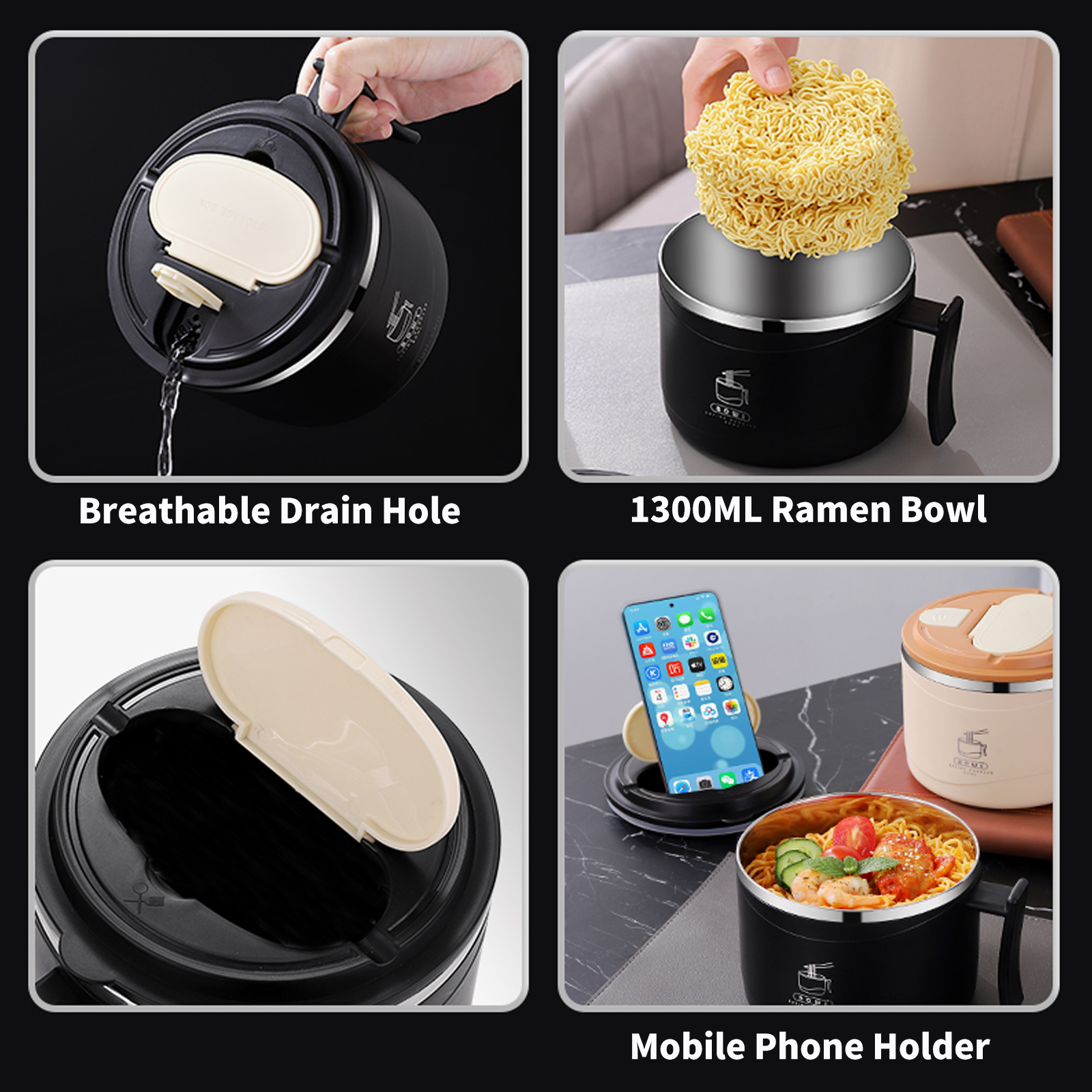1300ml Ramen Bowl With Lid Sta - Dim Sum Basket reseña y precio