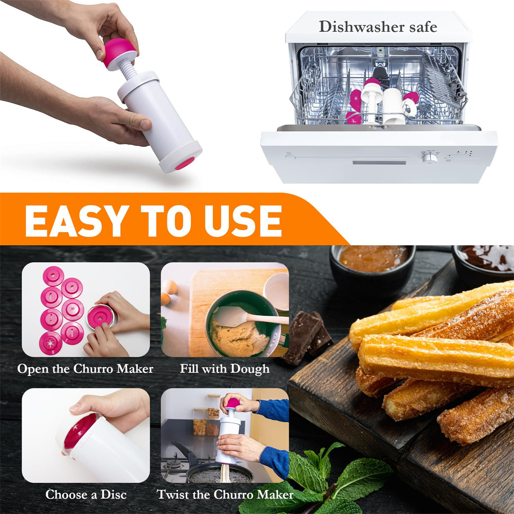 DIY Manual Cookie Press Maker  - Churros Maker Gun reseña y precio