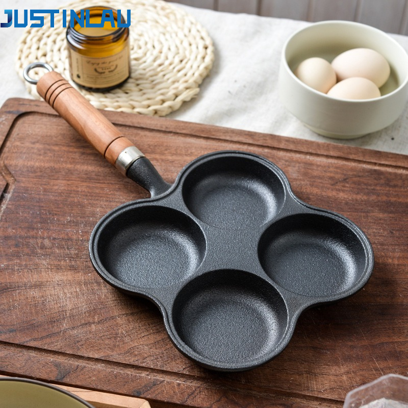 JUSTINLAU 2/4-Hole Cast Iron O - Egg Waffle Pan reseña y precio