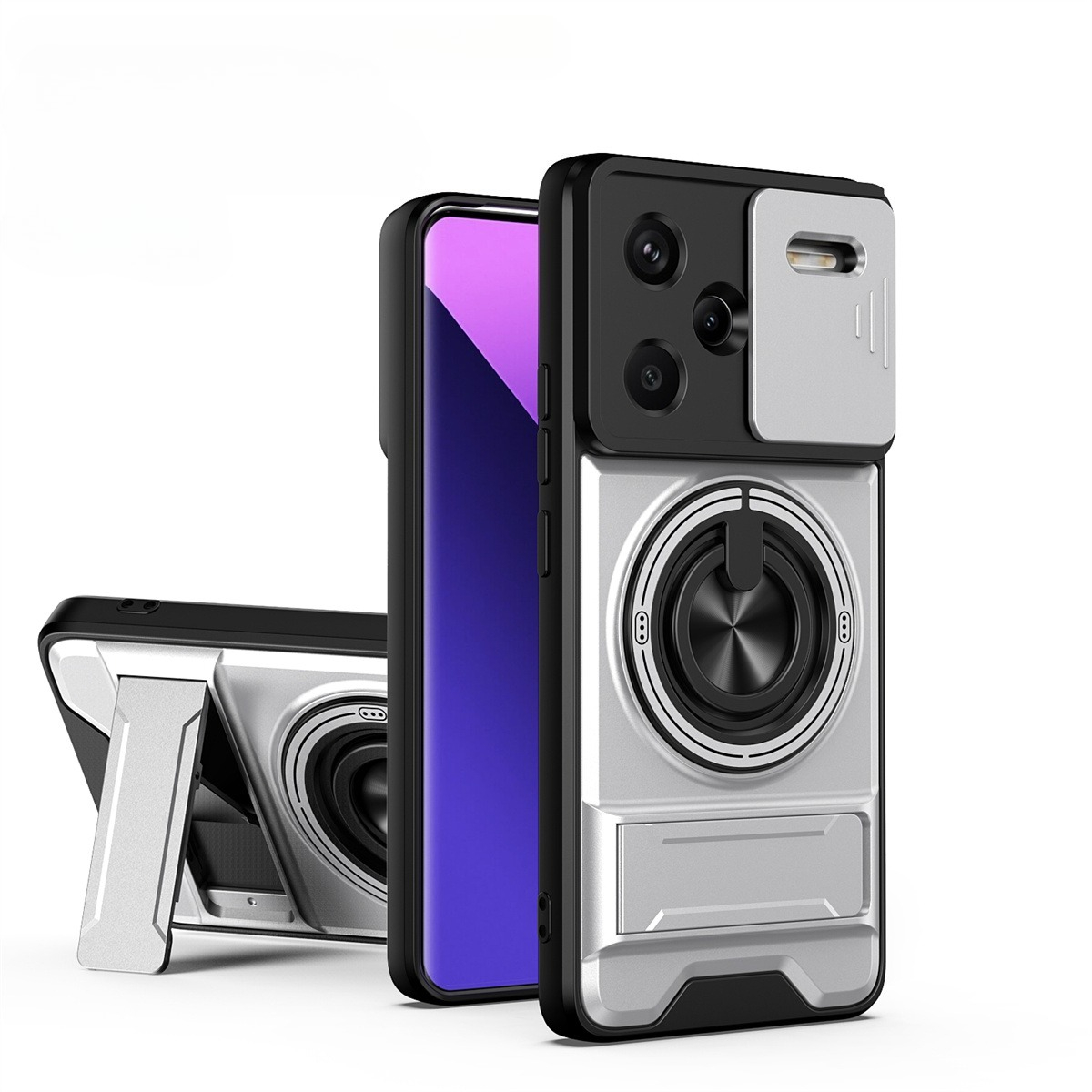 Lens Slide Camera Phone Case f - Taco Stand Holder reseña y precio