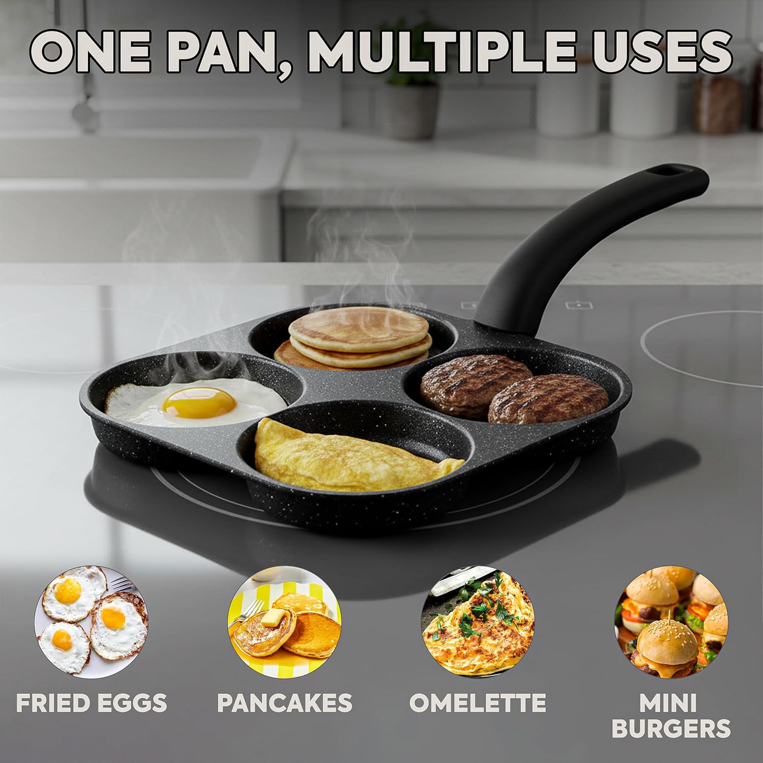 Egg Frying Pan Nonstick Pancak - Egg Waffle Pan reseña y precio