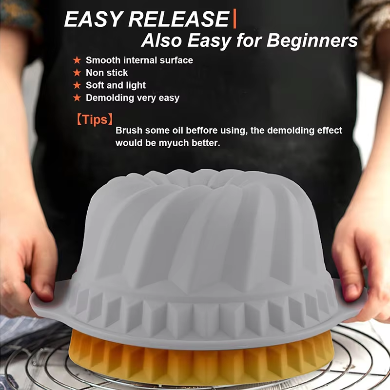 Silicone Fluted Cake Pans Non- - Donut Mold Silicone reseña y precio