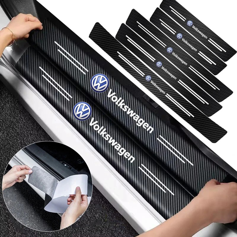 New Car Door Sill Plate Sticke - Crepe Pan Carbon reseña y precio