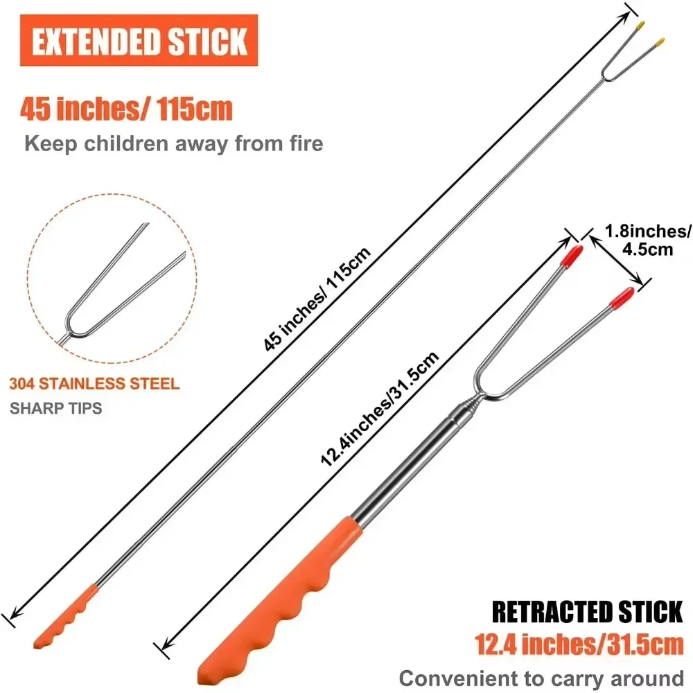 New BBQ Forks Telescopic  Barb - Corn Dog Stick reseña y precio