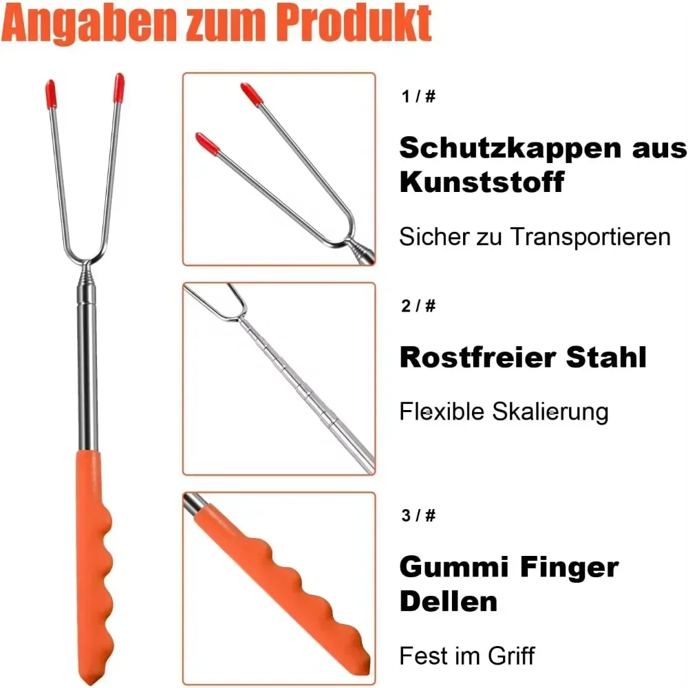 New BBQ Forks Telescopic  Barb - Corn Dog Stick reseña y precio